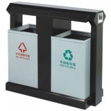 学院环保分类钢制垃圾箱