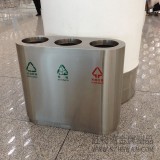 深圳机场三筒室内不锈钢分类垃圾桶案例