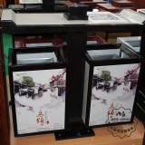 苏州高档户外烤漆304不锈钢分类垃圾桶厂家