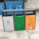 深圳宝安学校菱形不锈钢分类垃圾桶案例