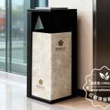 仿大理石纹方形不锈钢垃圾桶圣洁之地的城市家具革新