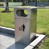 户外方形不锈钢垃圾桶城市文明的静默守护者