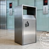 定制不锈钢垃圾桶，电梯口的空间革新