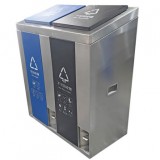 户外脚踏式两连体不锈钢分类垃圾桶