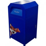 公园幼儿园卡通UV打印不锈钢分类垃圾桶