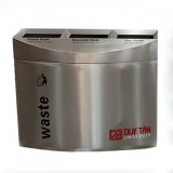 室内商用三分类连体不锈钢垃圾桶