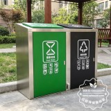 共筑绿色家园户外小区240升脚踏式金属分类垃圾箱的定制之道