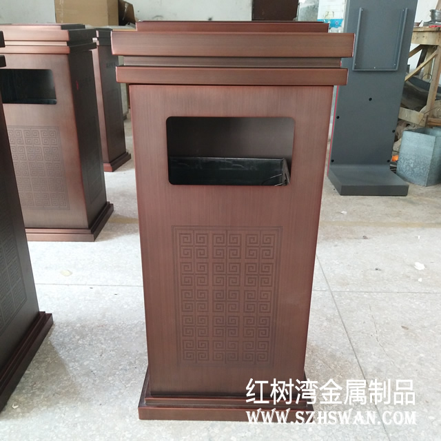 深圳美的院子定制电镀方形不锈钢垃圾桶产品