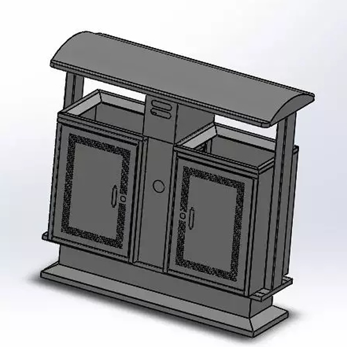 户外分类不锈钢垃圾桶结构图5