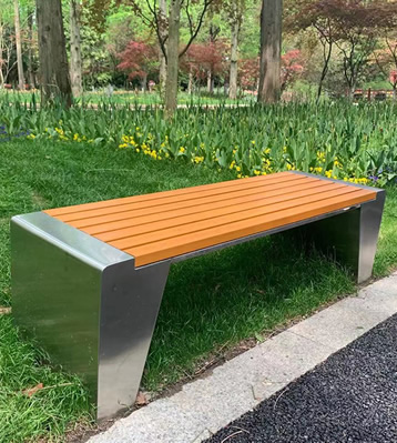 公园景区塑木公共休闲座椅