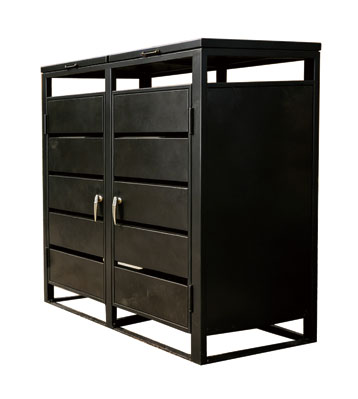 户外花园240升镀锌板分类垃圾桶罩主图