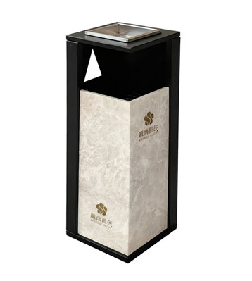 西藏室内酒店大理石纹不锈钢垃圾桶主图