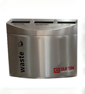 室内商用三分类连体不锈钢垃圾桶