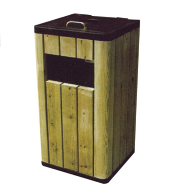 环保钢木垃圾桶