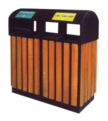 分类钢木垃圾箱