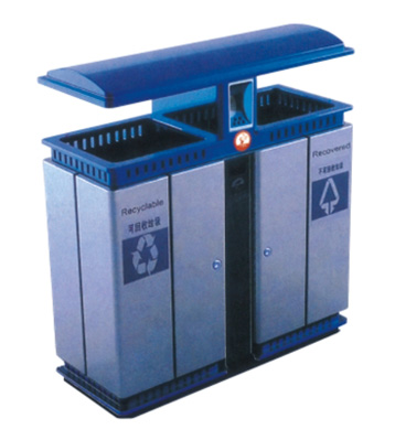 蓝顶分类环保钢制垃圾桶
